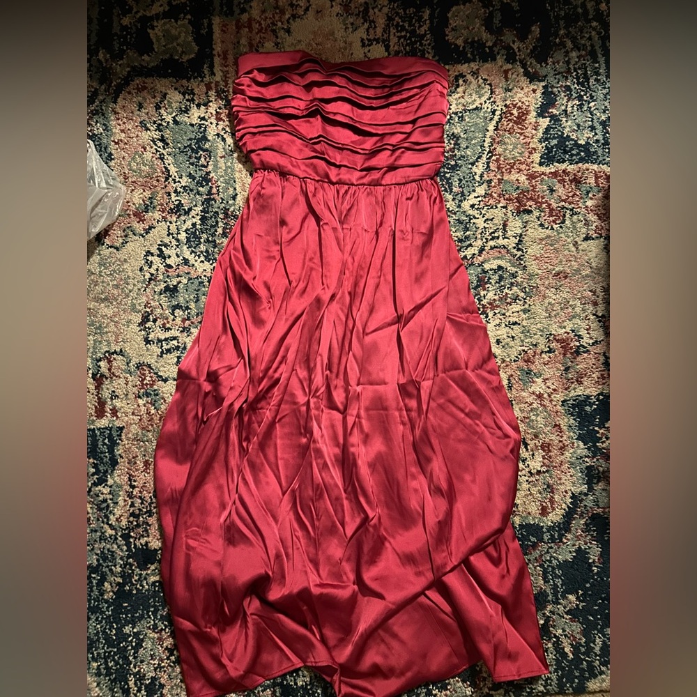 Abercrombie & Fitch Strapless Pink Midi Dress